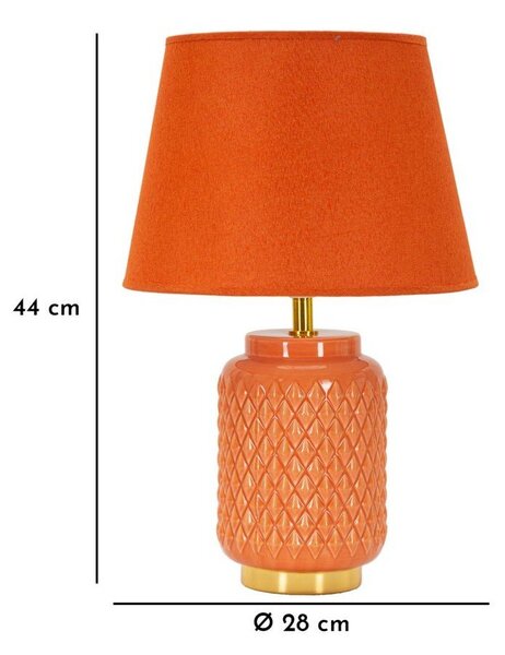 Oranžová keramická stolní lampa s textilním stínidlem (výška 44 cm) – Mauro Ferretti