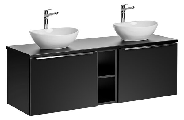 Comad Koupelnová skříňka s deskovými umyvadly set Santa Fe Black 140 černá