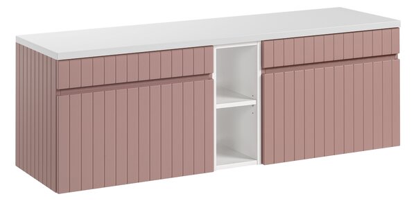 Comad Koupelnová skříňka pod deskové umyvadlo set Iconic Rose 140 antická růžová/bílá