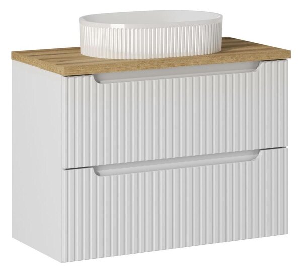 Comad Koupelnová skříňka s deskovým umyvadlem Nova White 80 bílá/dub coast evoke