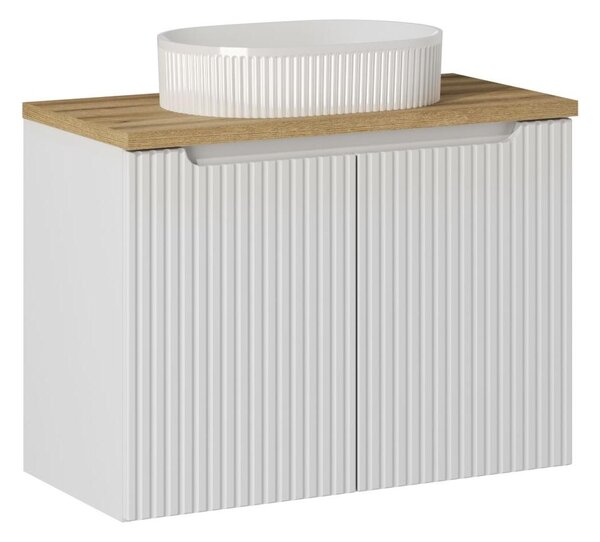 Comad Koupelnová skříňka s deskovým umyvadlem Nova White 80 bílá/dub coast evoke