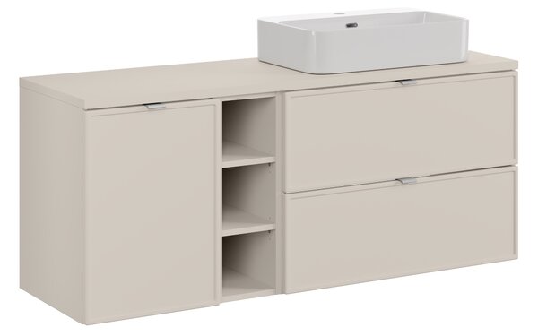 Comad Koupelnová skříňka s deskovým umyvadlem s košem na prádlo set Bella Cashmere 80 kašmír