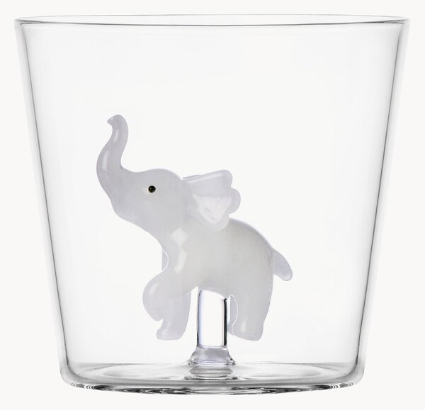 Ručně vyrobený skleněný pohárek z borosilikátového skla White Elephant
