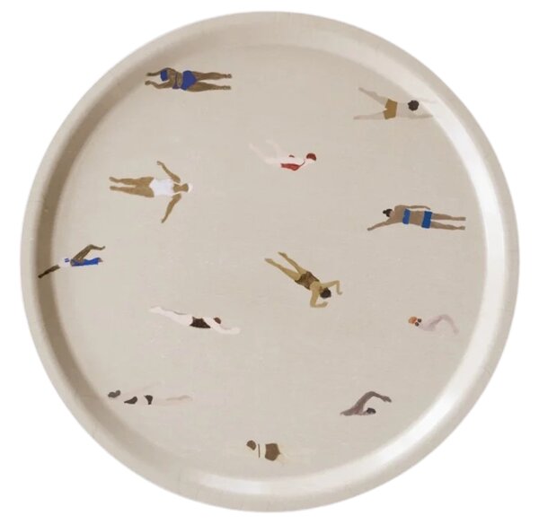 Fine Little Day Kulatý podnos Swimmers Sand - 38 cm FLD276