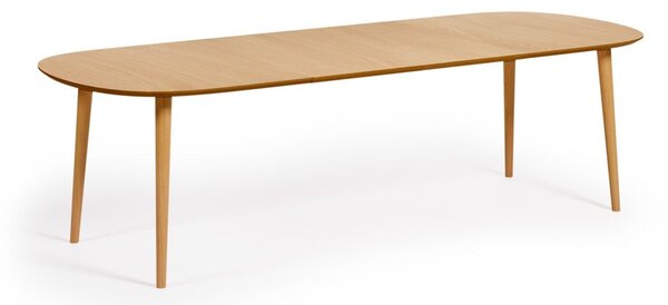 Kulatý rozkládací jídelní stůl v dekoru dubu v přírodní barvě ø 160 cm Oqui – Kave Home