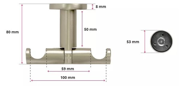 Kovovégarnýže.cz Stropní garnýž Huglo modern 19 mm matný nikl Varianta jednořadá nebo dvouřadá: Jednořadá, Délka: 120 cm, Uchycení látky: Kroužky s žabkou