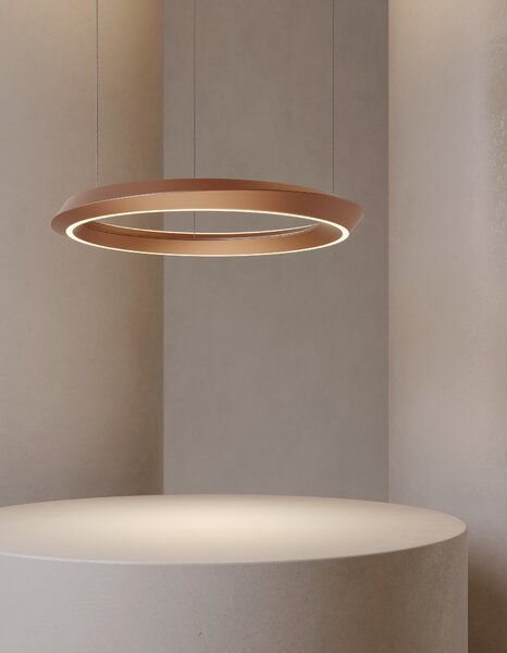 Lodes Závěsné LED svítidlo TIDAL, 33W, ø 60 cm, CRI90 Barva: Bílá + bílá montura, Teplota světla: 2700K - teplá bílá, Stmívání, řízení: TRIAC (lze použít i bez stmívání)