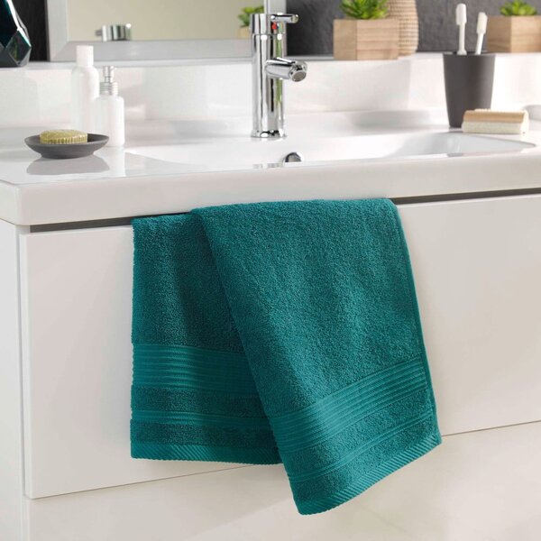 Tmavě zelený froté bavlněný ručník 50x90 cm Tendresse – douceur d'intérieur