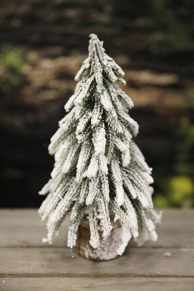 Bílý zasněžený stromeček 27cm