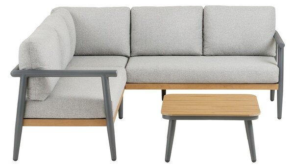 Šedý čalouněný zahradní lounge set pro 4 Comillas – House Nordic