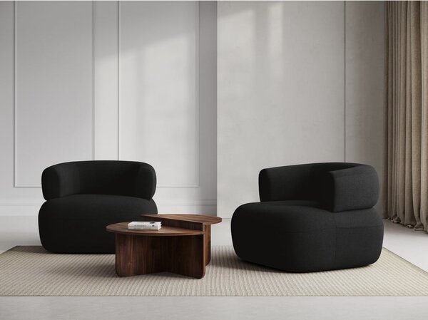 Černé křeslo z textilie bouclé Jenny – Micadoni Home