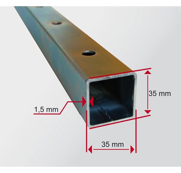 Nůžkový párty stan 3×6m OCEL Premium – 4 plné bočnice barva Červená