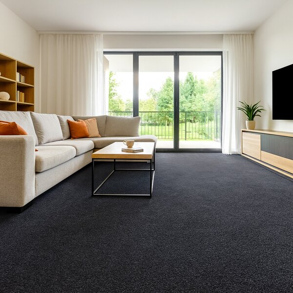 Tapibel, Metrážový koberec Supersoft 800 černý, na míru, šíře 4m, černá, ab (mřížka), kancelář