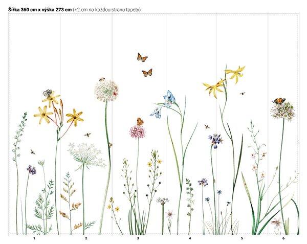 Samolepící tapeta - Butterfly garden - 360x273