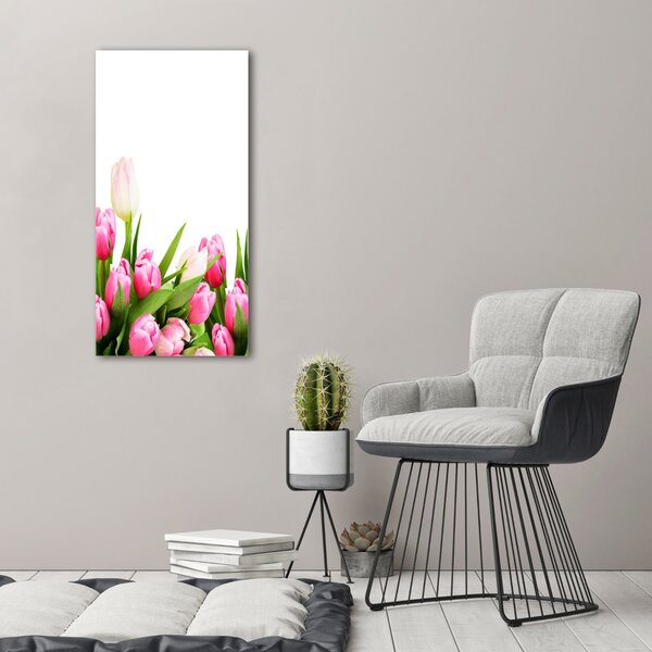 Vertikální Foto obraz na plátně Růžové tulipány ocv-138798865