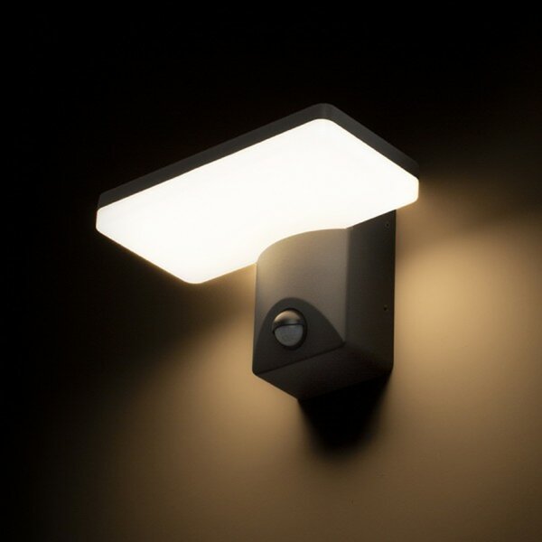 RED - DESIGN RENDL RENDL RINA PIR nástěnná antracitová 230V LED 12W IP65 3000K R13654