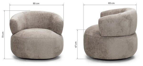 Hector Otočné designové křeslo Ambi béžové