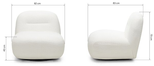 Hector Otočné designové křeslo Giorgia bouclé krémové