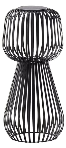 Černá kovová zahradní solární LED lampa Kave Home Reiba