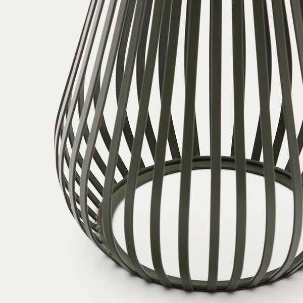 Zelená kovová zahradní solární LED lampa Kave Home Reiba