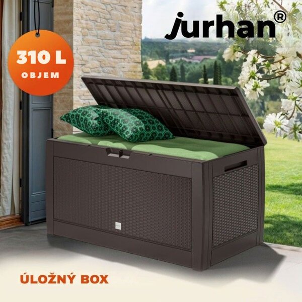 Odkládací box RATO, 310l, 119x48x60cm, hnědá Prosperplast