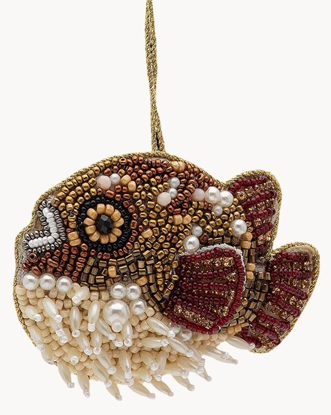 Ručně vyrobená vánoční ozdoba Pufferfish