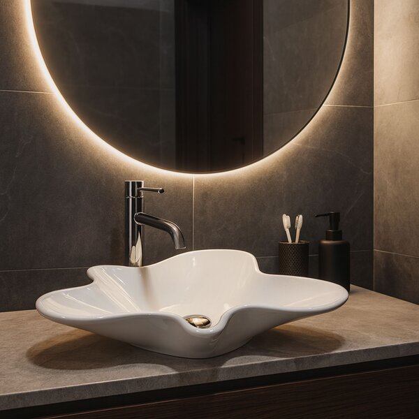 Rea Izolda, umyvadlo na desku 530x460x120 mm, bílá lesklá, REA-U6365
