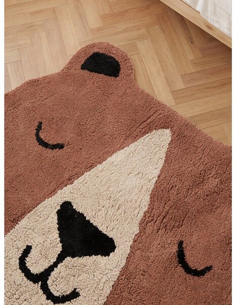Hnědý pratelný/ručně tkaný bavlněný dětský koberec 101x120 cm Snuggle Benni – Hanse Home