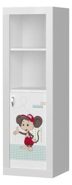 Regál FILIP I malý s motivem MYŠÁK MICKEY (Bílá)