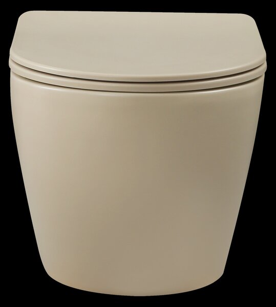 Invena Invena, MISKA WC PODWIESZANA, QFS, TAVRO OKRĄGŁA, Z DESKY WOLNOOPAD CAPPUCCINO, INV-CE-71-008-Y