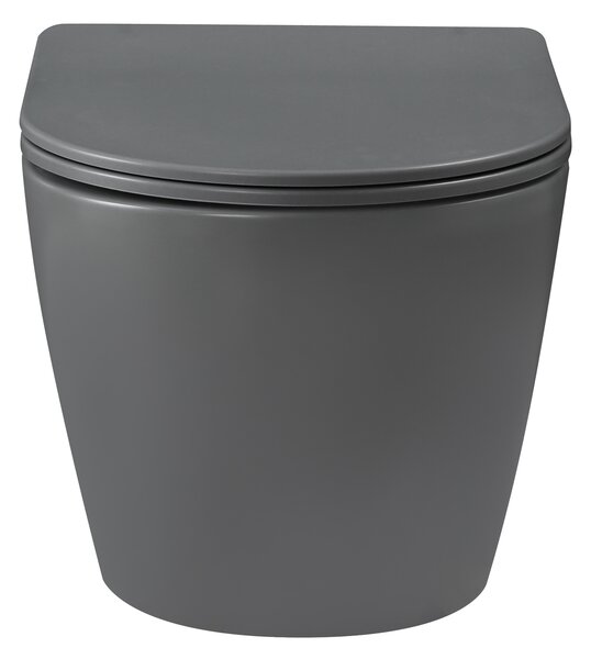 Invena Invena, MISKA WC PODWIESZANA, QFS, TAVRO OKRĄGŁA, Z DESKY WOLNOOPAD, SZARY, INV-CE-71-007-Y