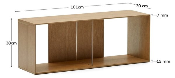 Modulární policový systém v dekoru dubu v přírodní barvě 101x38 cm Litto – Kave Home