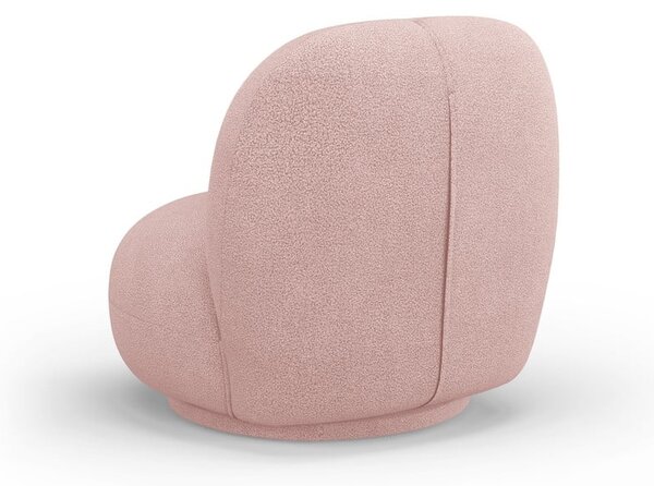 Světle růžové křeslo z textilie bouclé Chuck – Micadoni Home