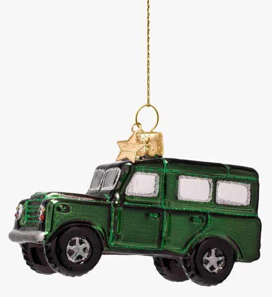 Ručně foukaná vánoční ozdoba SUV Car
