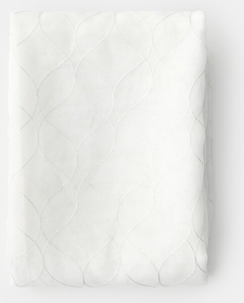 Sinsay - Sada záclon na řasící pásce s lesklou geometrickou výšivkou 2 pack - bílá
