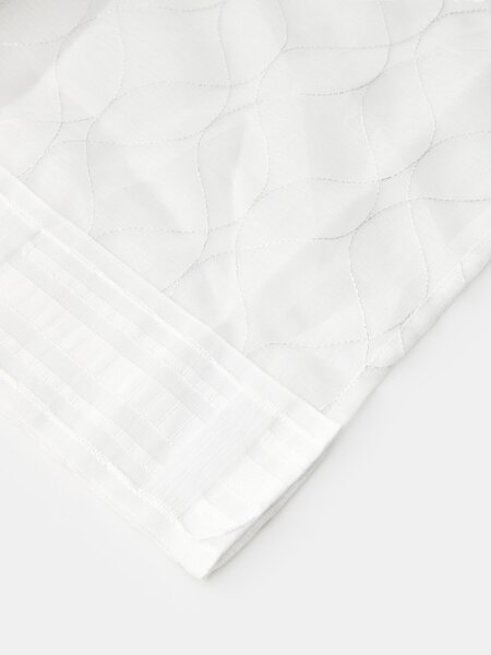 Sinsay - Sada záclon na řasící pásce s lesklou geometrickou výšivkou 2 pack - bílá