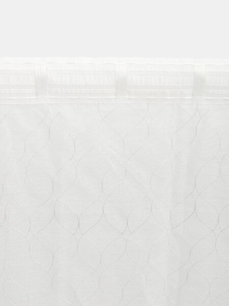 Sinsay - Sada záclon na řasící pásce s lesklou geometrickou výšivkou 2 pack - bílá