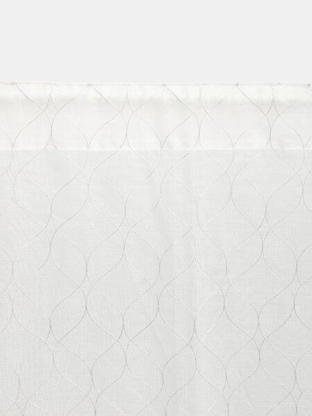 Sinsay - Sada záclon na řasící pásce s lesklou geometrickou výšivkou 2 pack - bílá