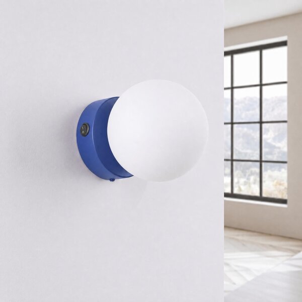 Sollux Lighting Nástěnné svítidlo YOLI 1 ultramarín s vypínačem