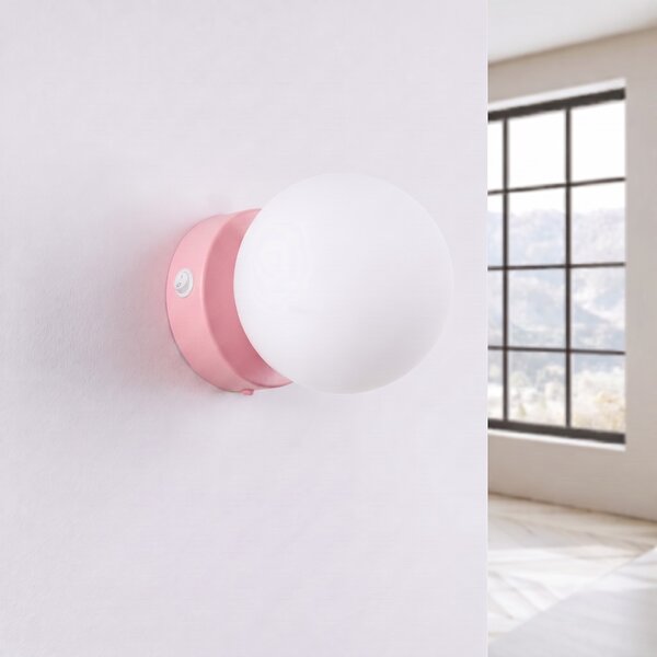 Sollux Lighting Nástěnné svítidlo YOLI 1 růžové s vypínačem