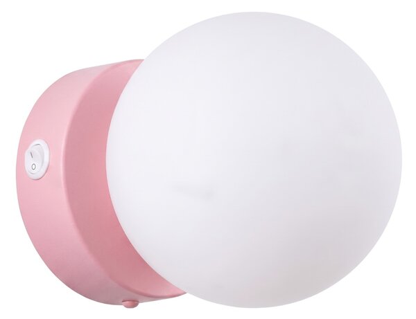 Sollux Lighting Nástěnné svítidlo YOLI 1 růžové s vypínačem