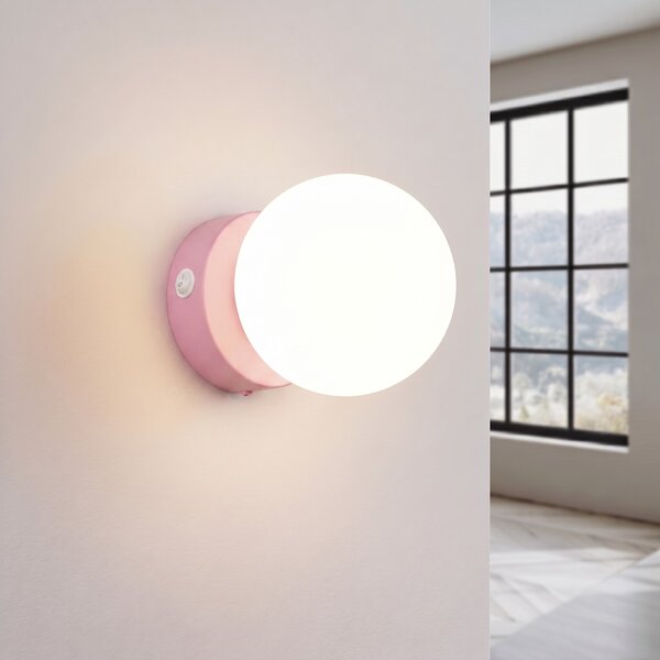 Sollux Lighting Nástěnné svítidlo YOLI 1 růžové s vypínačem