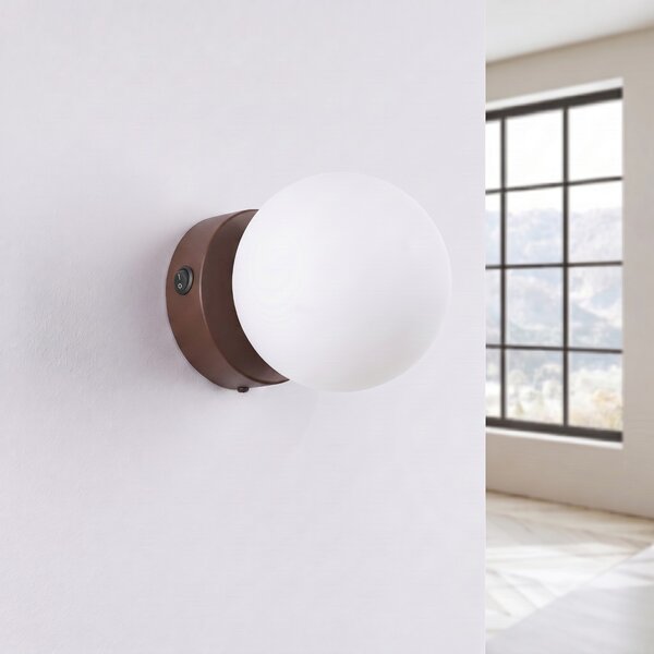 Sollux Lighting Nástěnné svítidlo YOLI 1 hnědé s vypínačem