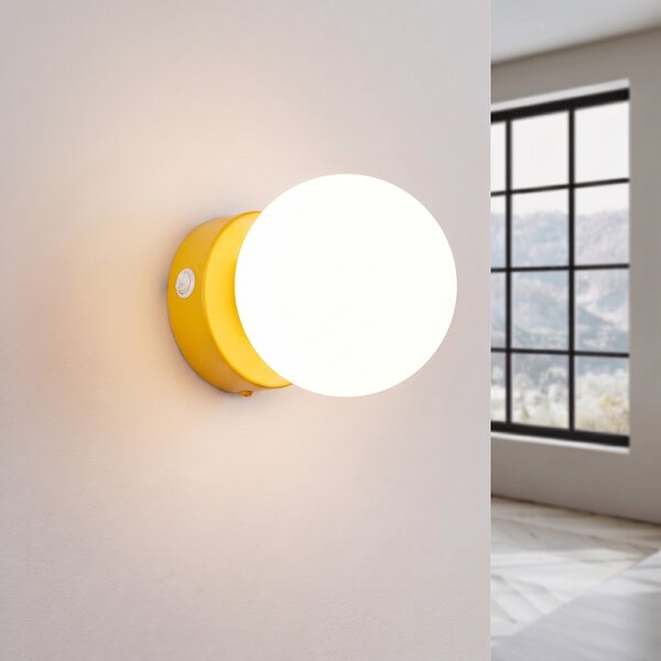 Sollux Lighting Nástěnné svítidlo YOLI 1 žluté s vypínačem