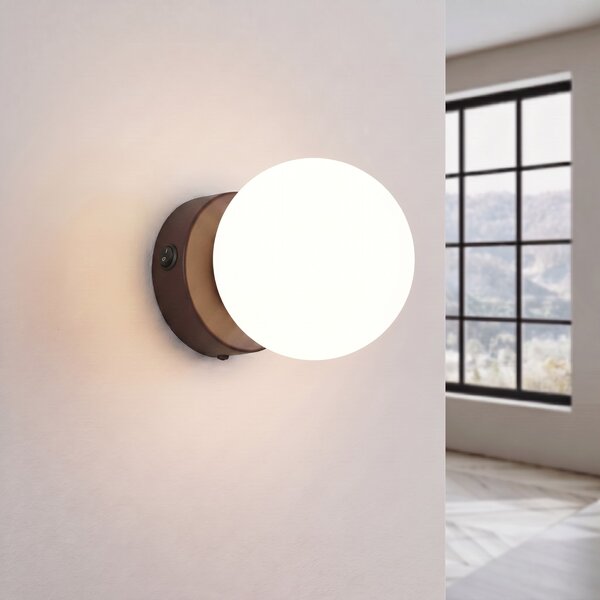 Sollux Lighting Nástěnné svítidlo YOLI 1 hnědé s vypínačem