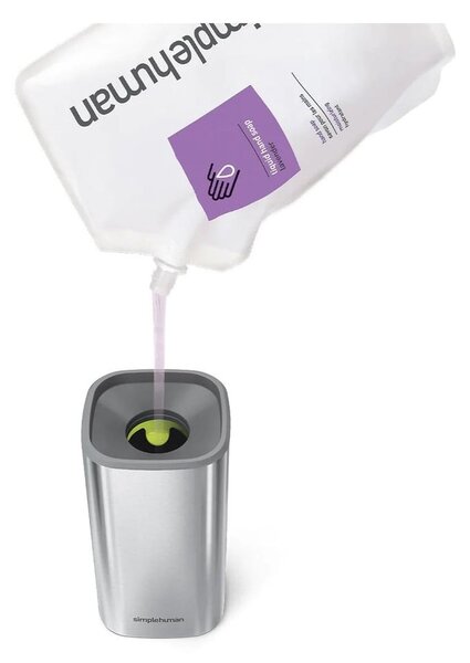 Dávkovač mýdla z nerezové oceli ve stříbrné barvě 295 ml - simplehuman