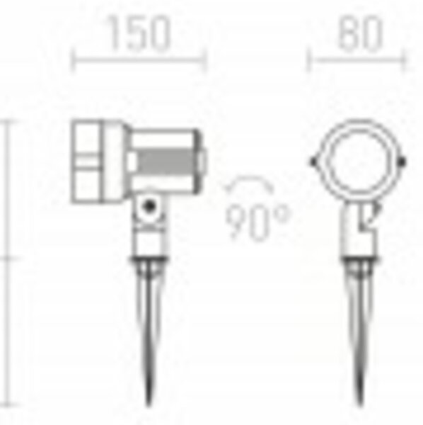 RED - DESIGN RENDL VÝPRODEJ VZORKU RENDL GARY LED na bodci šedá 230V LED 10W 45° IP65 3000K R10527