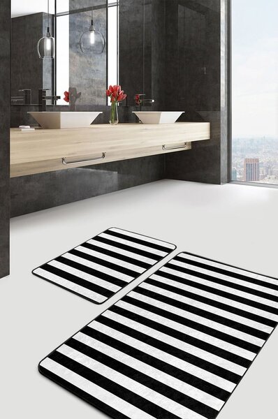 Bílo-černé koupelnové předložky v sadě 2 ks 60x100 cm – Mila Home