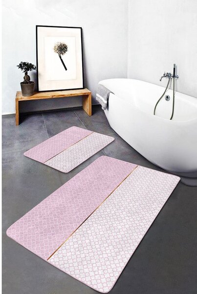 Růžové koupelnové předložky v sadě 2 ks 60x100 cm – Mila Home