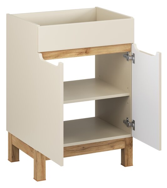 Comad Koupelnová skříňka pod umyvadlo Bali Cashmere 60 kašmír/dub wotan